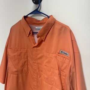 Columbia Men's Orange Button-Up Shirt